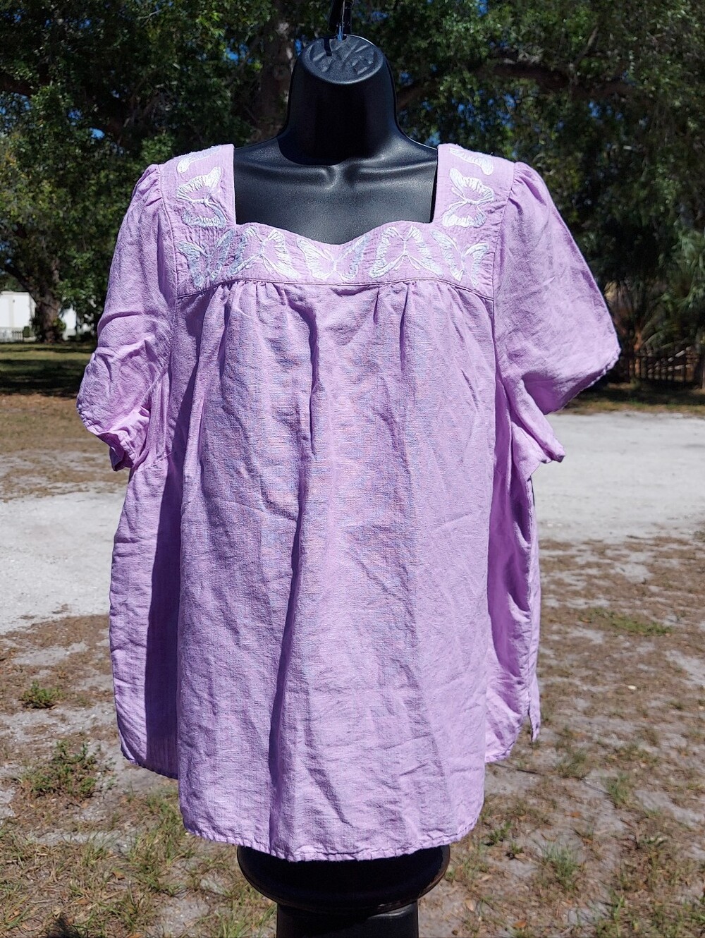 Talbots women's topLilac, 55% linen / 45% cotton, size 3X